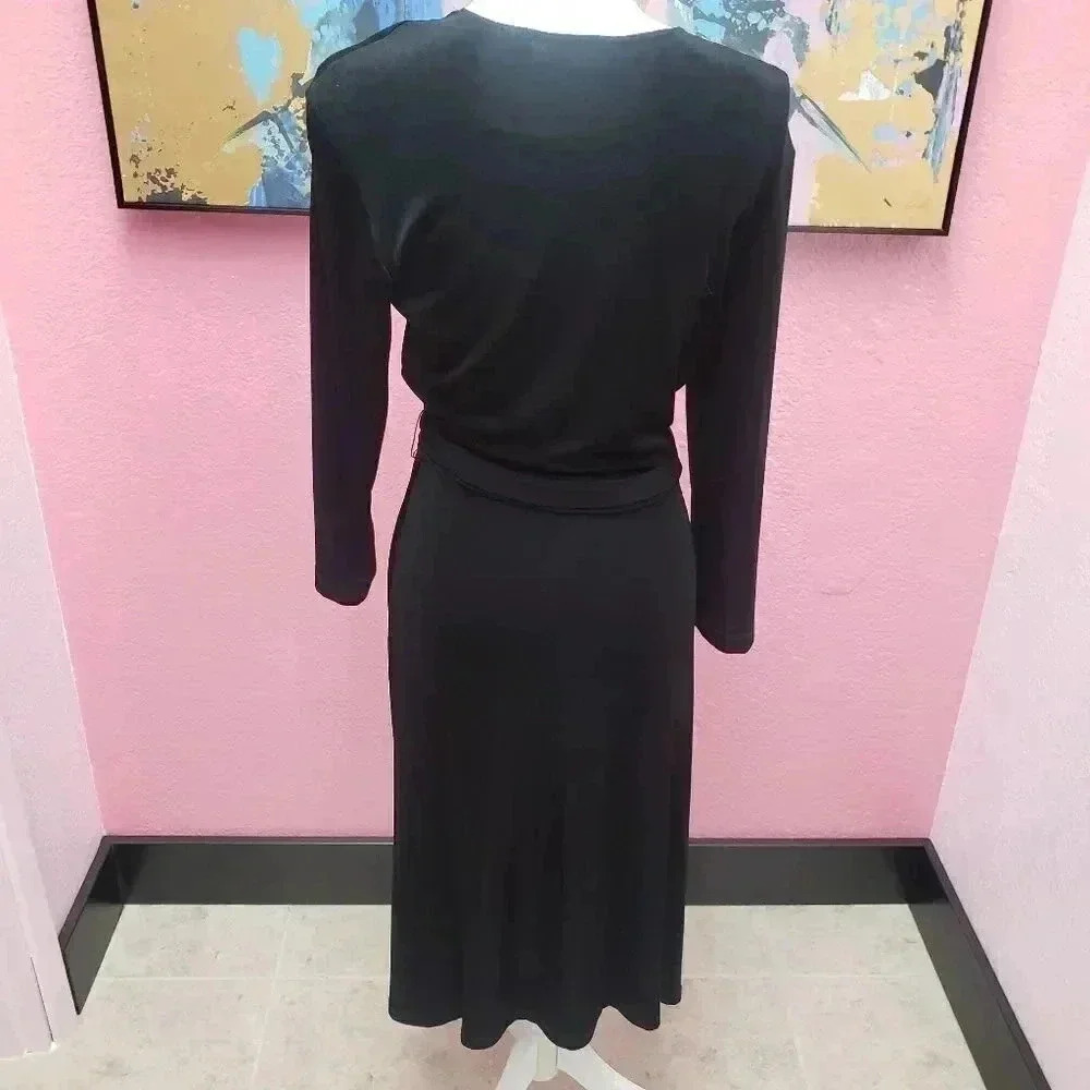 Chico's Travelers Size 1 Faux Wrap Dress with Tie - Picture 3 of 7